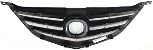 Front Grille Primed Shell And Horizontal Bar Insert Plastic Direct Replacement Compatible With 2003-2005 Mazda 6 MA1200173 GM9A50711ACC