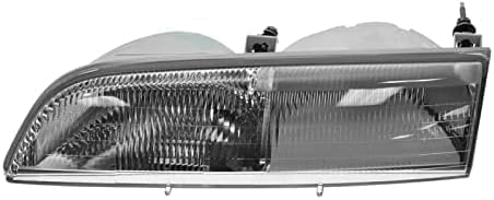 Set Of 2 Front Head Light Assembly Plastic Left Driver & Right Passenger Side Direct Replacement Compatible With 1989-1993 Ford Thunderbird FO2502115 FO2503110 E9SZ13008B E9SZ13008A