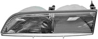 Set Of 2 Front Head Light Assembly Plastic Left Driver & Right Passenger Side Direct Replacement Compatible With 1989-1993 Ford Thunderbird FO2502115 FO2503110 E9SZ13008B E9SZ13008A