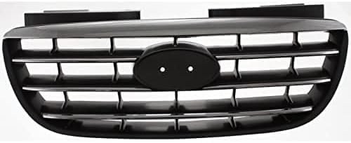 Front Grille Primed Shell With Chrome Insert Molding Plastic Direct Replacement Compatible With 2007-2010 Hyundai Elantra HY1200145 863502H000