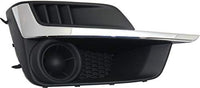 Set Of 2 Front Fog Light Cover With Chrome Molding Left Driver & Right Passenger Side Direct Replacement Compatible With 2015-2016 Subaru Impreza SU1039109 SU1038109