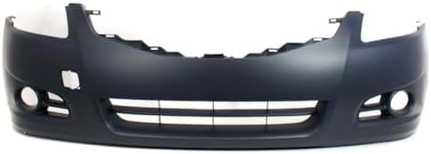 Front Bumper Primed + Grille Chrome Shell & Black Insert + Head Lights + Fog Lamp Molding Left Driver & Right Passenger Side Direct Replacement Compatible With 2010-2012 Nissan Altima