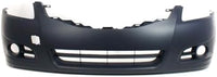 Front Bumper Primed + Grille Chrome Shell & Black Insert + Head Lights + Fog Lamp Molding Left Driver & Right Passenger Side Direct Replacement Compatible With 2010-2012 Nissan Altima