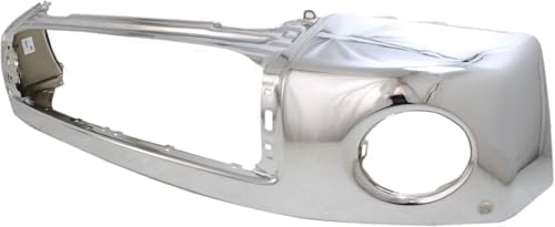 Front Bumper Face Bar Chrome Steel + Upper Cover + Lower Valance Panel + Outer Retainers Left Driver & Right Passenger Side Direct Replacement Compatible With 2010-2013 Toyota Tundra