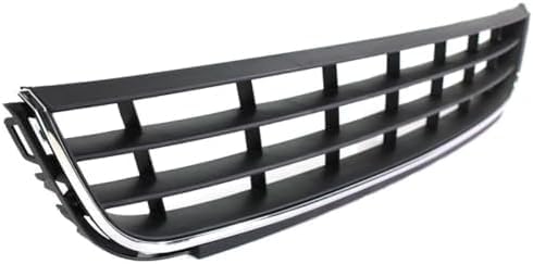 Front Bumper Lower Grille With Chrome Trim Plastic Direct Replacement Compatible With 2011-2014 Volkswagen Jetta VW1036120 5C6853671RYP