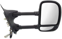Set of 2 Front Power Towing Mirror Manual Folding Non-Heated Textured Right Passenger & Left Driver Side Direct Replacement Compatible With 1999-2007 Ford F-Series Super Duty