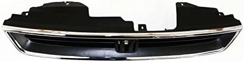 Front Grille Chrome Shell With Textured Insert Plastic Direct Replacement Compatible With 1994-1997 Honda Accord HO1200136 75101SV4902