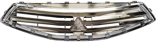 Front Grille Black Shell And Insert Plastic Direct Replacement Compatible With 2017-2019 Mitsubishi Mirage MI1200270 6402A377