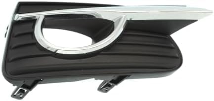 Set Of 2 Front Fog Light Molding Primed With Chrome Trim Plastic Left Driver & Right Passenger Side Direct Replacement Compatible 2014-2017 Infiniti Q50 IN1039105 IN1038105