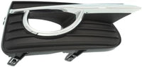 Set Of 2 Front Fog Light Molding Primed With Chrome Trim Plastic Left Driver & Right Passenger Side Direct Replacement Compatible 2014-2017 Infiniti Q50 IN1039105 IN1038105