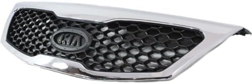 Front Grille Assembly Chrome Shell With Primed Insert Plastic Direct Replacement Compatible With 2011-2013 Kia Sorento KI1200140 863502P000