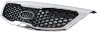 Front Grille Assembly Chrome Shell With Primed Insert Plastic Direct Replacement Compatible With 2011-2013 Kia Sorento KI1200140 863502P000