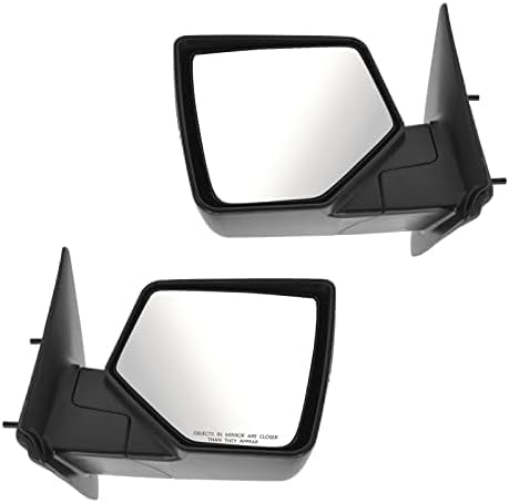 Set of 2 Front Mirror Manual Folding Non-Heated Chrome Plastic Right Passenger & Left Driver Side Direct Replacement Compatible With 2006-2011 Ford Ranger FO1320315 FO1321315