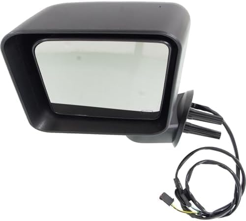 Front Power Mirror Manual Folding Heated Textured Plastic Left Driver Side Direct Replacement Compatible With 2015-2018 Jeep Wrangler CH1320390 68249847AD 68249847AC