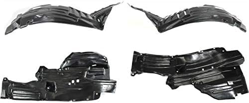 Front & Rear Section Fender Liners Plastic Left Driver & Right Passenger Side Direct Replacement Compatible With 2003-2005 Nissan 350Z NI1251130 NI1250130 NI1251131 NI1250138