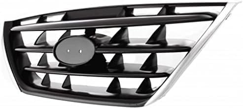 Front Grille Chrome Shell With Primed Insert Plastic Direct Replacement Compatible With 2004-2006 Hyundai Elantra HY1200140 863602D500