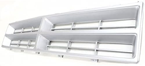 Front Grille Insert Silver Plastic Direct Replacement Compatible With 1986-1990 Dodge Full Size Pickup CH1200107 4249803