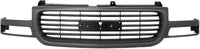 Front Grille Assembly Gray Shell & Black Insert Plastic With Emblem Provision Direct Replacement Compatible With 1999-2002 GMC Sierra / 2000-2006 Yukon GM1200429 19130786
