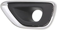 Set Of 2 Front Fog Light Molding Primed With Chrome Trim Left Driver & Right Passenger Side Direct Replacement Compatible With 2014-2016 Jeep Grand Cherokee CH1039147 CH1038147