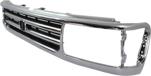 Front Grille Assembly Chrome Shell With Primed Insert Plastic Direct Replacement Compatible With 1993-1998 Toyota T100 TO1200192 5311134021