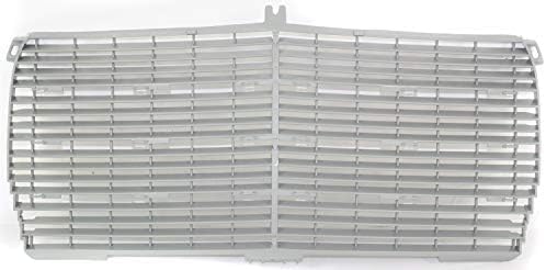 Front Grille Insert Silver Plastic Direct Replacement Compatible With 1977-1981 Mercedes Benz 280E / 1978-1985 300CD 1238880923
