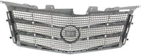 Front Grille Assembly Chrome Plastic Shell With Painted Silver Insert Direct Replacement Compatible With 2008-2011 Cadillac CTS GM1200616 25896043