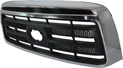 Front Grille Assembly Chrome Shell And Textured Insert Plastic Direct Replacement Compatible With 2010-2013 Toyota Tundra TO1200337 531000C230