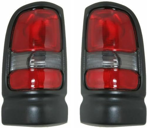 Set OF 2 Tail Light Lens And Housing Right Passenger & Left Driver Side Direct Replacement Compatible With 1994-2002 Dodge Ram 1500 2500 3500 CH2800122 CH2801122 55055265AC 55055264AC