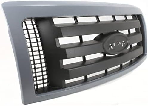 Front Grille Assembly Gray Shell With Textured Insert Plastic Direct Replacement Compatible With 2009-2014 Ford F-150 FO1200512 9L3Z8200BPTM