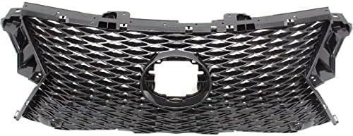 Front Upper & Lower Grille Shell And Insert Plastic Direct Replacement Compatible With 2016-2018 Lexus RX450h / 2016-2019 RX350 LX1200183 LX1200185 531110E210 531120E160
