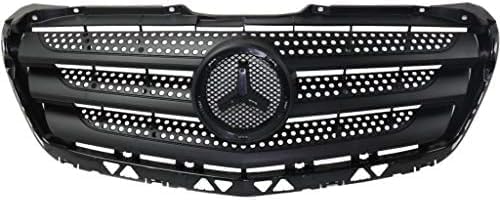Front Grille Assembly Prime Shell And Insert With Molding Plastic Direct Replacement Compatible With 2014-2018 Mercedes Benz Sprinter MB1200194 90688805239B51