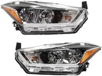 Set Of 2 Front Head Light Assembly Plastic Left Driver & Right Passenger Side Direct Replacement Compatible With 2018-2020 Nissan Kicks NI2503264 NI2502264 260105RL0A 260605RL0A