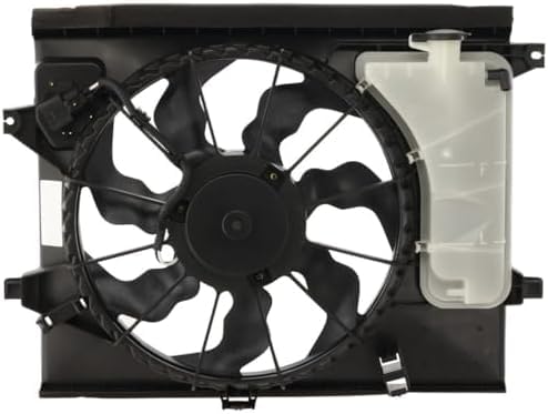Front Radiator Fan Assembly with Resistor Direct Replacement Compatible with 2010-2013 Kia Soul KI3115134 253802K600 25380B2000