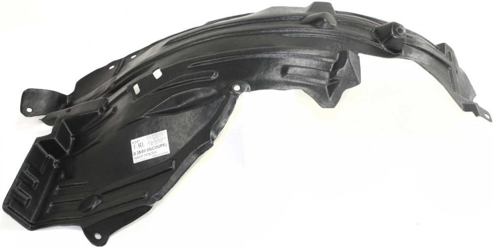 Front Fender Liner Rear Section Left Driver Side Direct Replacement Compatible With 2003-2007 Infiniti G35 IN1250105 63843AM800
