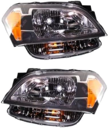 Set Of 2 Front Head Light Assembly Plastic Left Driver & Right Passenger Side Direct Replacement Compatible With 2010-2011 Kia Soul KI2503139 KI2502139 921022K030 921012K030