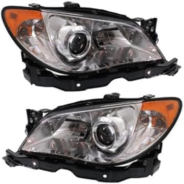 Set Of 2 Front Head Light Assembly Plastic Left Driver & Right Passenger Side Direct Replacement Compatible With 2007 Subaru Impreza SU2503137 SU2502137 84001FE920 84001FE930