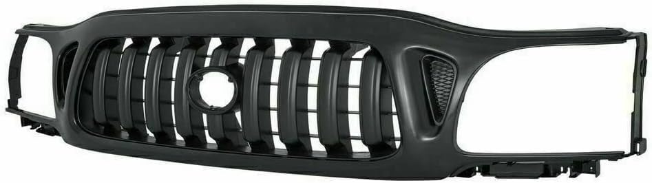 Front Grille Assembly Primed + Headlight Fillers + Corner Lights Left Driver and Right Passenger Side Direct Replacement Compatible With 2001-2004 Toyota Tacoma TO1200246