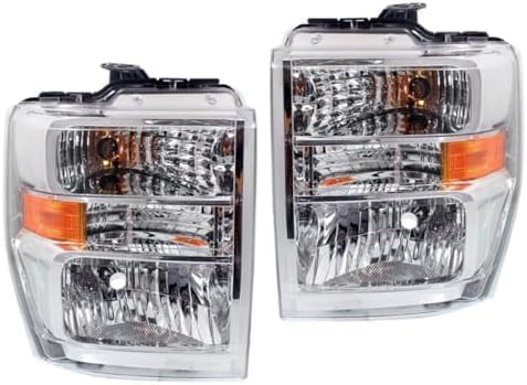Set Of 2 Front Head Light Assembly Halogen Right Passenger & Left Driver Side Direct Replacement Compatible With 2008-2021 Ford E-Series Van FO2502249 FO2503249 AC2Z13008C AC2Z13008D