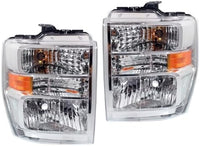 Set Of 2 Front Head Light Assembly Halogen Right Passenger & Left Driver Side Direct Replacement Compatible With 2008-2021 Ford E-Series Van FO2502249 FO2503249 AC2Z13008C AC2Z13008D