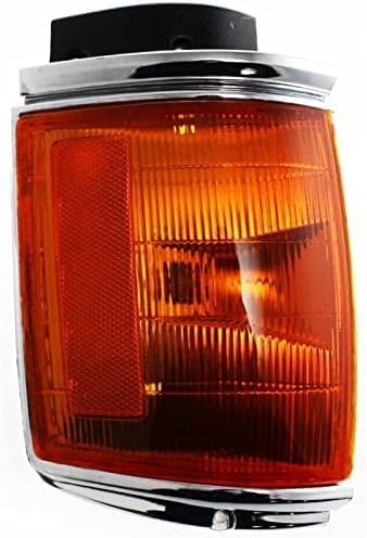 Set Of 2 Front Corner Light Assembly With Chrome Trim Left Driver & Right Passenger Side Direct Replacement Compatible With 1987-1988 Toyota Pickup TO2521119 TO2520117