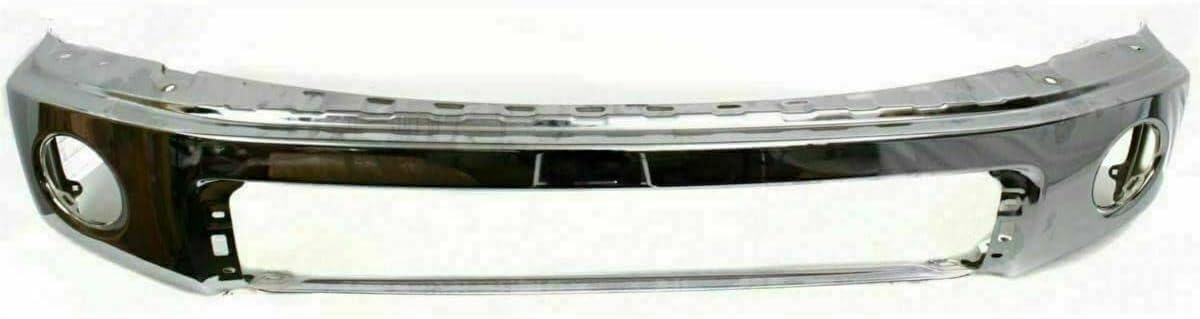AUTOS PARTS PLUS Front Bumper Chrome Steel + Upper Cover Primed Direct Replacement Compatible With 2007-2013 Toyota Tundra TO1002182 TO1014100 521290C901 521110C021