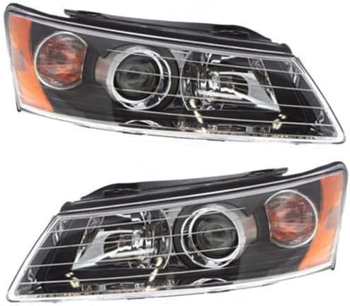 Set Of 2 Front Head Light Assembly Right Passenger & Left Driver Side Direct Replacement Compatible With 2006-2008 Hyundai Sonata HY2502135 HY2503135 921010A000 921020A000