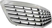 Front Grille Assembly Chrome Shell With Primed Insert Plastic Direct Replacement Compatible With 2010-2013 Mercedes Benz S-Class MB1200156 22188004839040