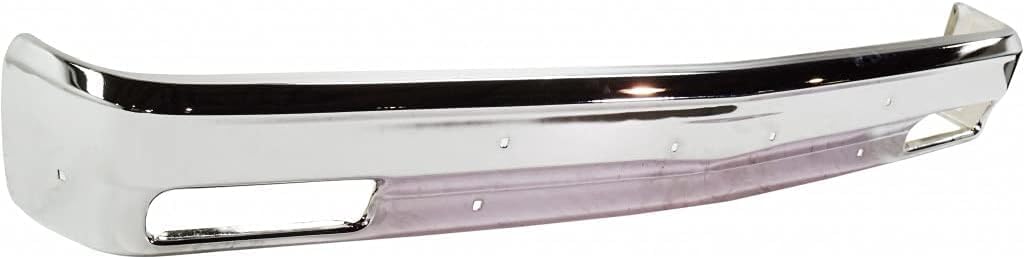 Front Bumper Face Bar Chrome Steel Without Molding Holes Direct Replacement Compatible With 1983-1990 Chevrolet S10 Blazer / 1982-1990 Pickup GM1002365 14033726