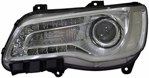 Front Head Light Assembly Chrome Interior Left Driver Side Direct Replacement Compatible With 2015-2017 Chrysler 300 CH2502268 68196277AD