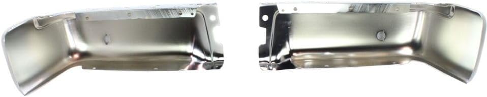 Set Of 2 Rear Bumper Face Bar End Cap Chrome Steel Left Driver & Right Passenger Side Direct Replacement Compatible With 2009-2014 Ford F-150 FO1102372 FO1102373 9L3Z17906B