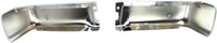 Set Of 2 Rear Bumper Face Bar End Cap Chrome Steel Left Driver & Right Passenger Side Direct Replacement Compatible With 2009-2014 Ford F-150 FO1102372 FO1102373 9L3Z17906B