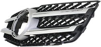 Front Grille Primed Shell And Insert With Chrome Molding & Aluminum Trim Direct Replacement Compatible With 2010-2015 Mercedes Benz GLK350 / 2013-2015 GLK250 MB1200161 20488008839776