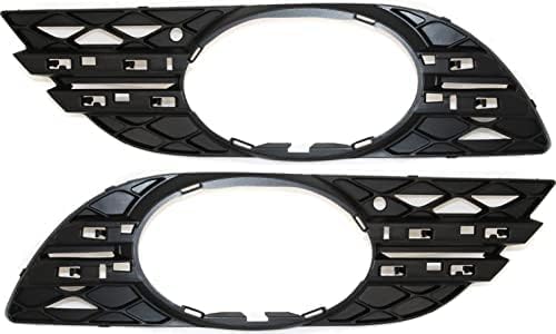 Set Of 2 Front Fog Light Molding Primed Plastic Left Driver & Right Passenger Side Direct Replacement Compatible With 2007-2009 Mercedes Benz E-Class MB1039115 MB1038115