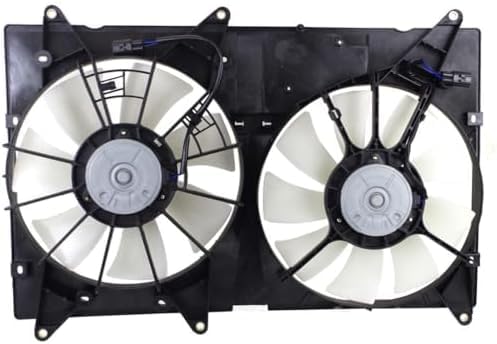 Front Radiator Cooling Dual Fan Assembly Plastic Direct Replacement Compatible with 2001-2007 Toyota Highlander / 2001-2003 Lexus RX300 LX3115102 1671120120